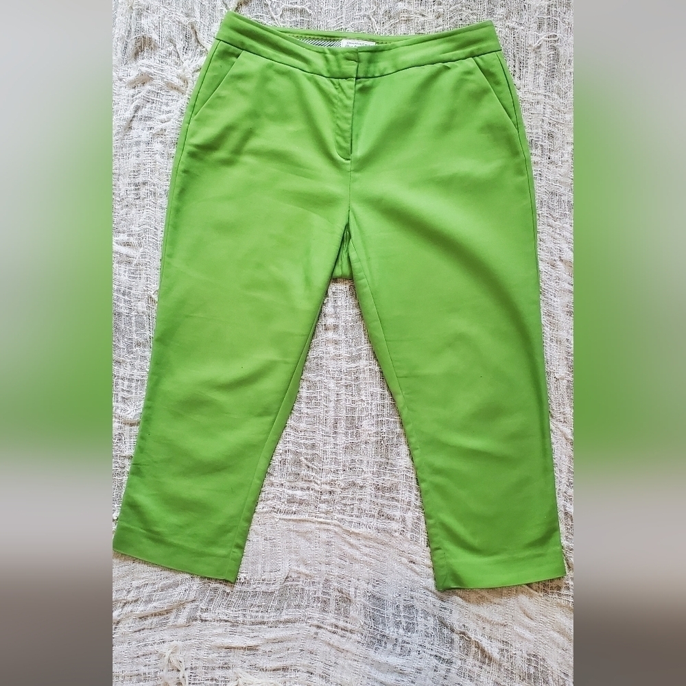 💚5/$25 Charter Club Paint Shop Vibrant Green Cropped Ankle Chino Pants Size 10